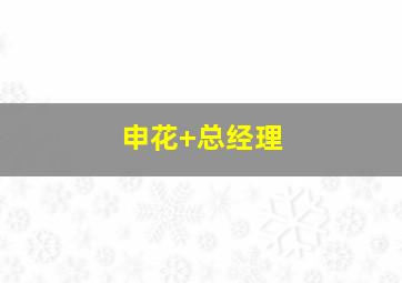 申花 总经理
